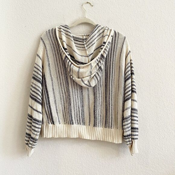 Billabong Women's Mas Amor Hooded Stripe Sweater Size M Cotton - Picture 11 of 11